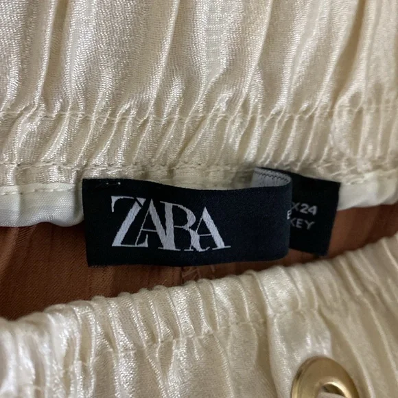 Zara Pink Metallic Satin Effect Joggers. Size XS - Picture 9 of 16